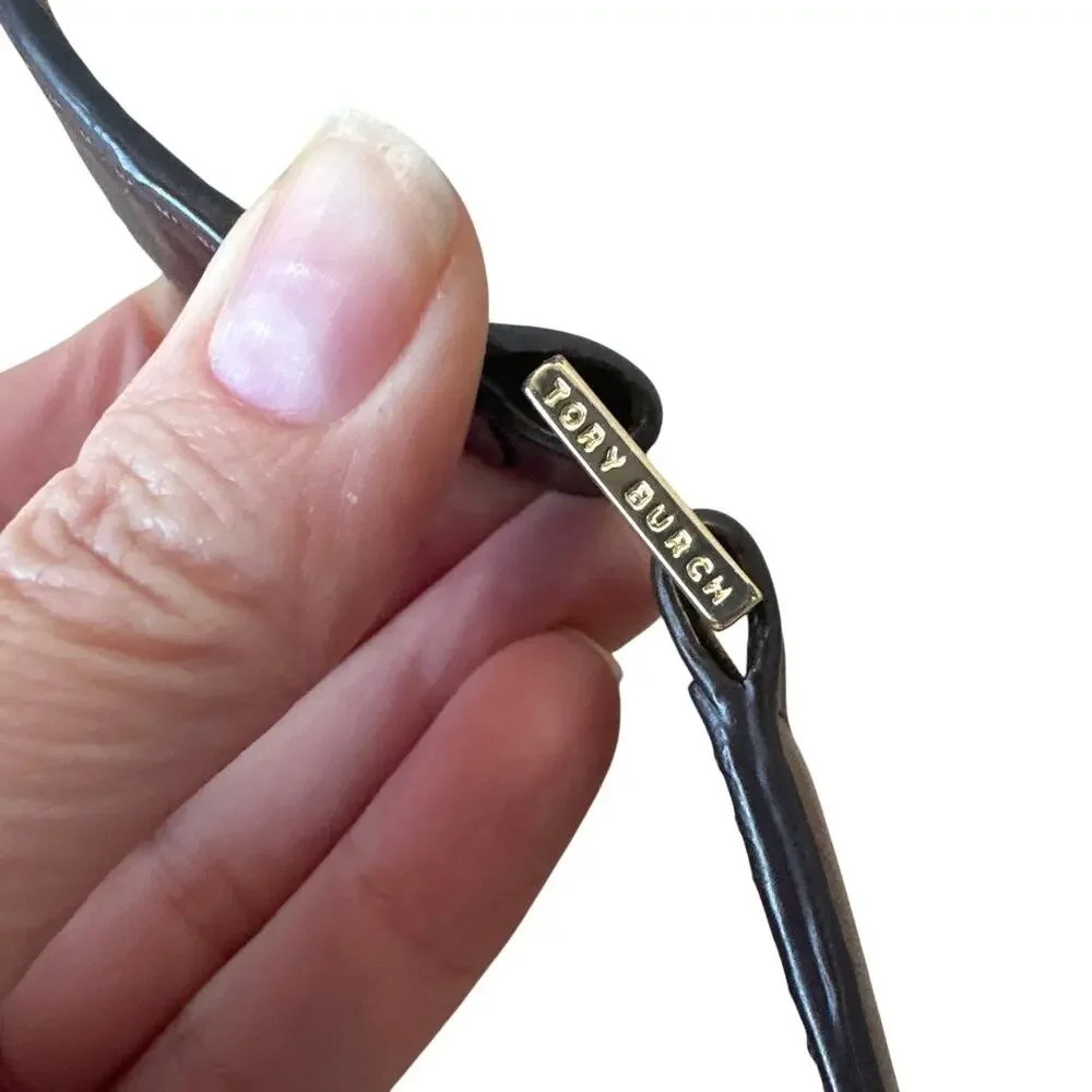 Tory Burch Mini Crossbody Navy Brown Logo Jacquard‎ Lock Bag